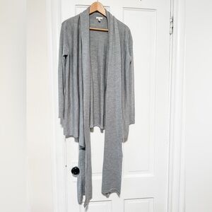 Garnett Hill 100% merino wool grey open cardigan, Size medium